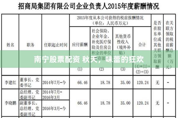 南宁股票配资 秋天，味蕾的狂欢