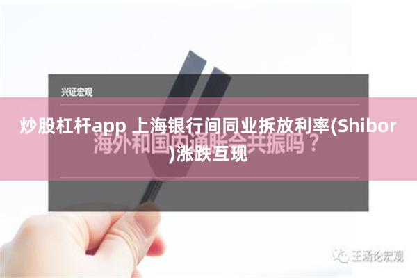 炒股杠杆app 上海银行间同业拆放利率(Shibor)涨跌互现